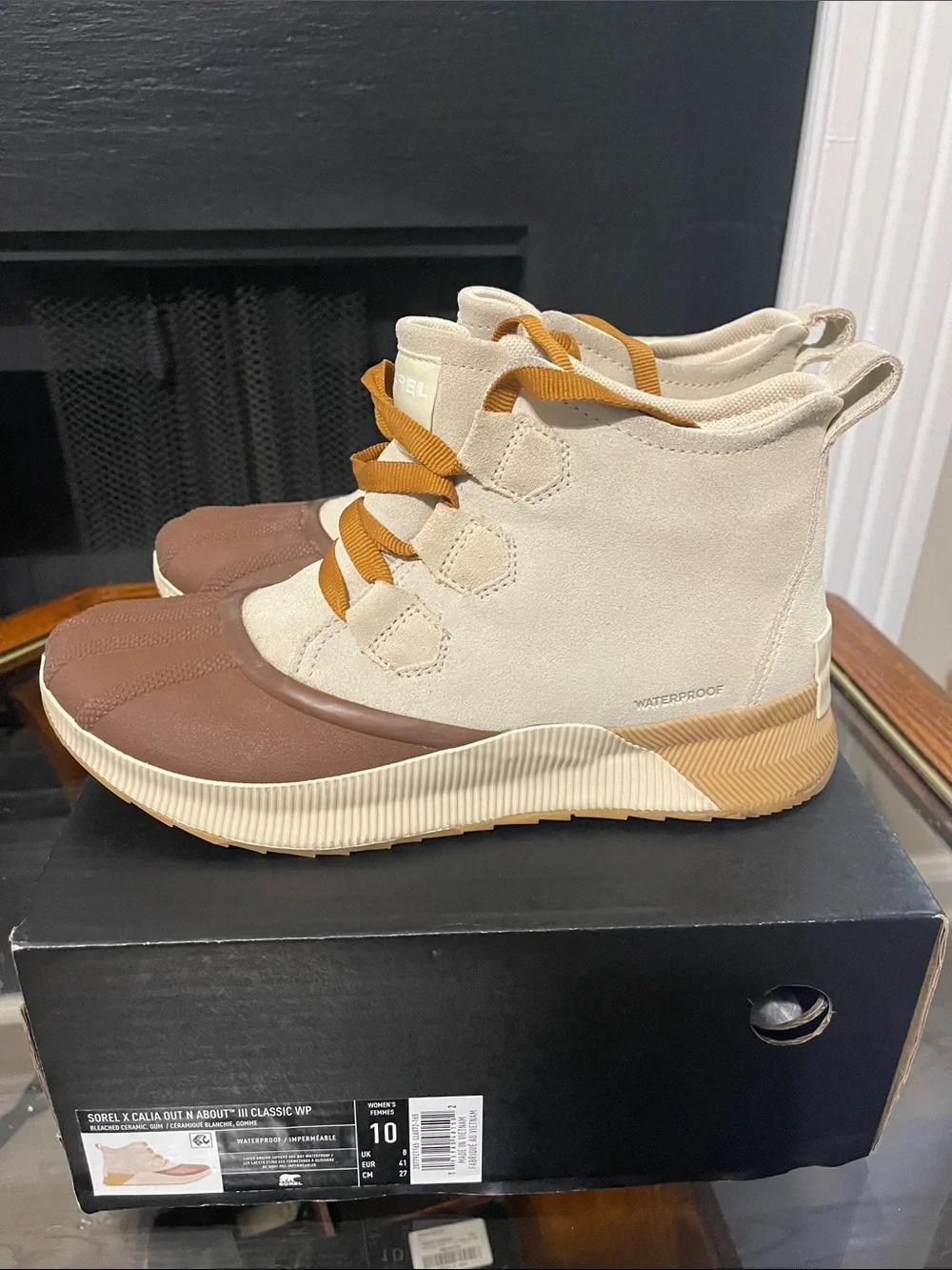 Sorel Out N About III Classic WP Sneakers - Bleached Ceramic & Gum
